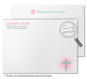 Vintage Floral First Holy Communion Printed Invitation - Editable Design for Baptism & Confirmation