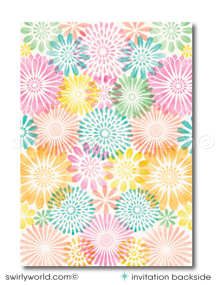 Introducing our exquisite First Holy Communion Invitation and Thank You Card Set, beautifully crafted to set the tone for your upcoming celebration. This set features a charming vintage spring theme, adorned with stunning pastel colored watercolor flowers that bring a burst of beauty and elegance.