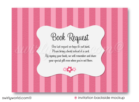 Tickled Pink "It's a Girl" Tea Party Printed Baby Shower Invitations & Envelopes 