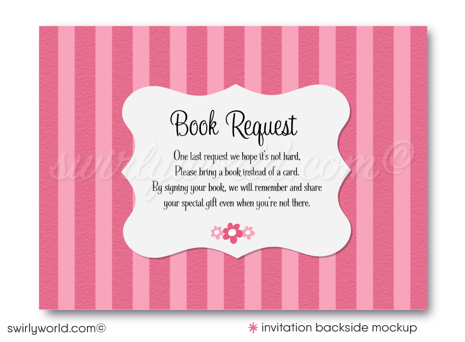 This delightful Baby Shower Tea Party digital invitation design features a tickled pink theme ideal for hosting a beautiful tea party celebration. Welcome your baby girl to the world with these precious pink tea party digital invites and thank you cards.