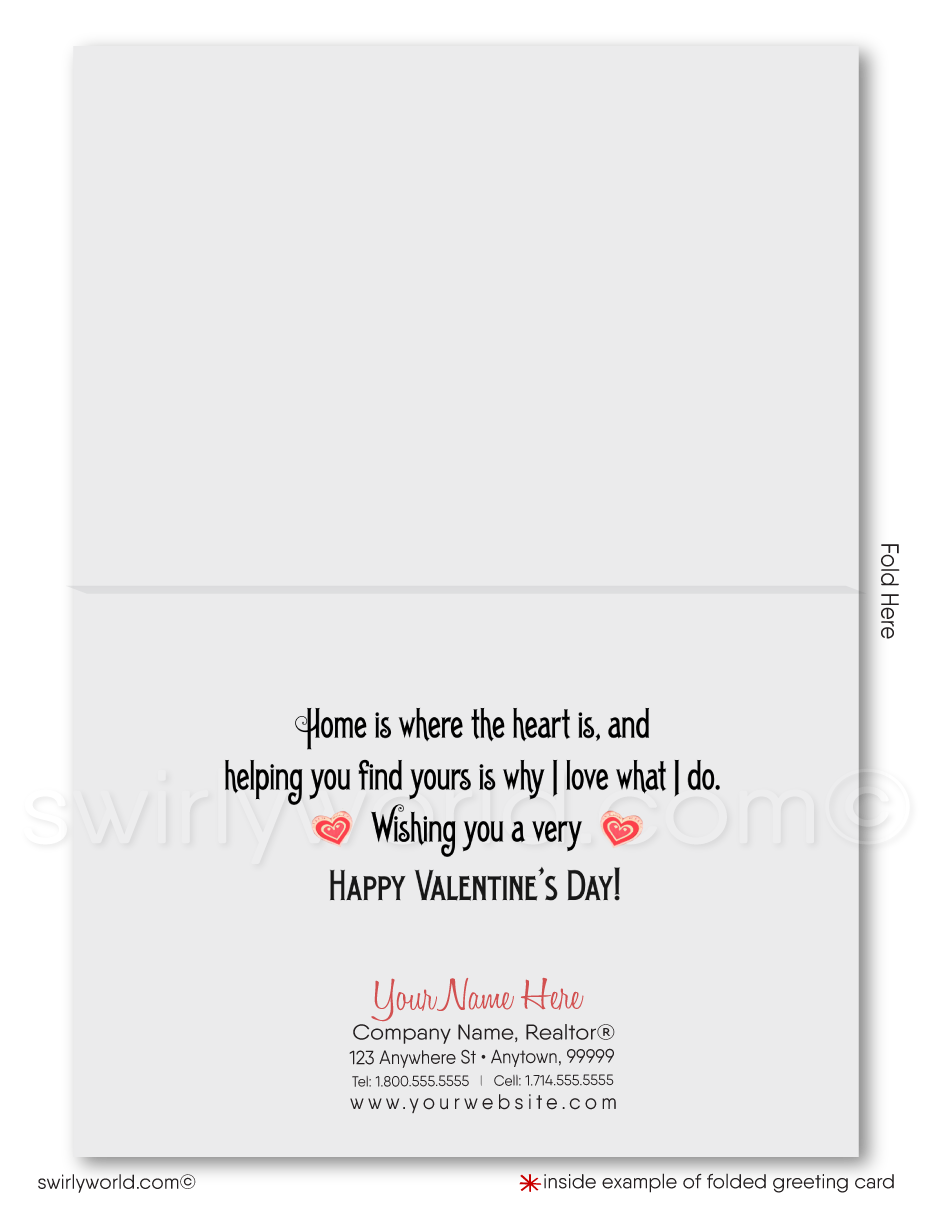 Beautiful Victorian Craftsman Style Home Valentine's Day Greeting Cards for Realtors®