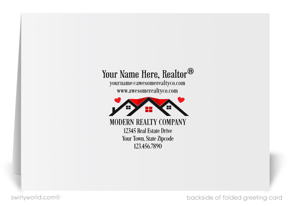 Beautiful Victorian Craftsman Style Home Valentine's Day Greeting Cards for Realtors®