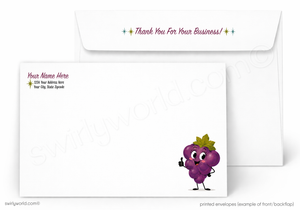 We Are So Very Grapeful Retro Grape Business Thank You Postcard