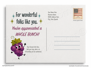 Retro Grape Business Thank You Card | Grapeful For Your Business