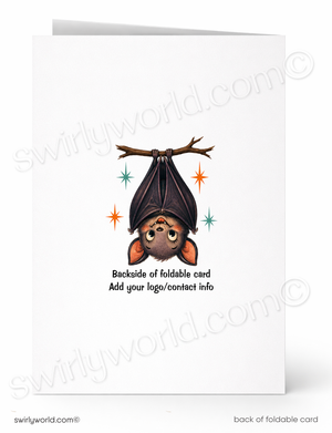 We Go All Batty Funny Vampire Bat Customer Halloween Card