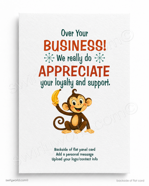 We Go Bananas For Business | Client Appreciation | Retro Monkey Thank You Postcard