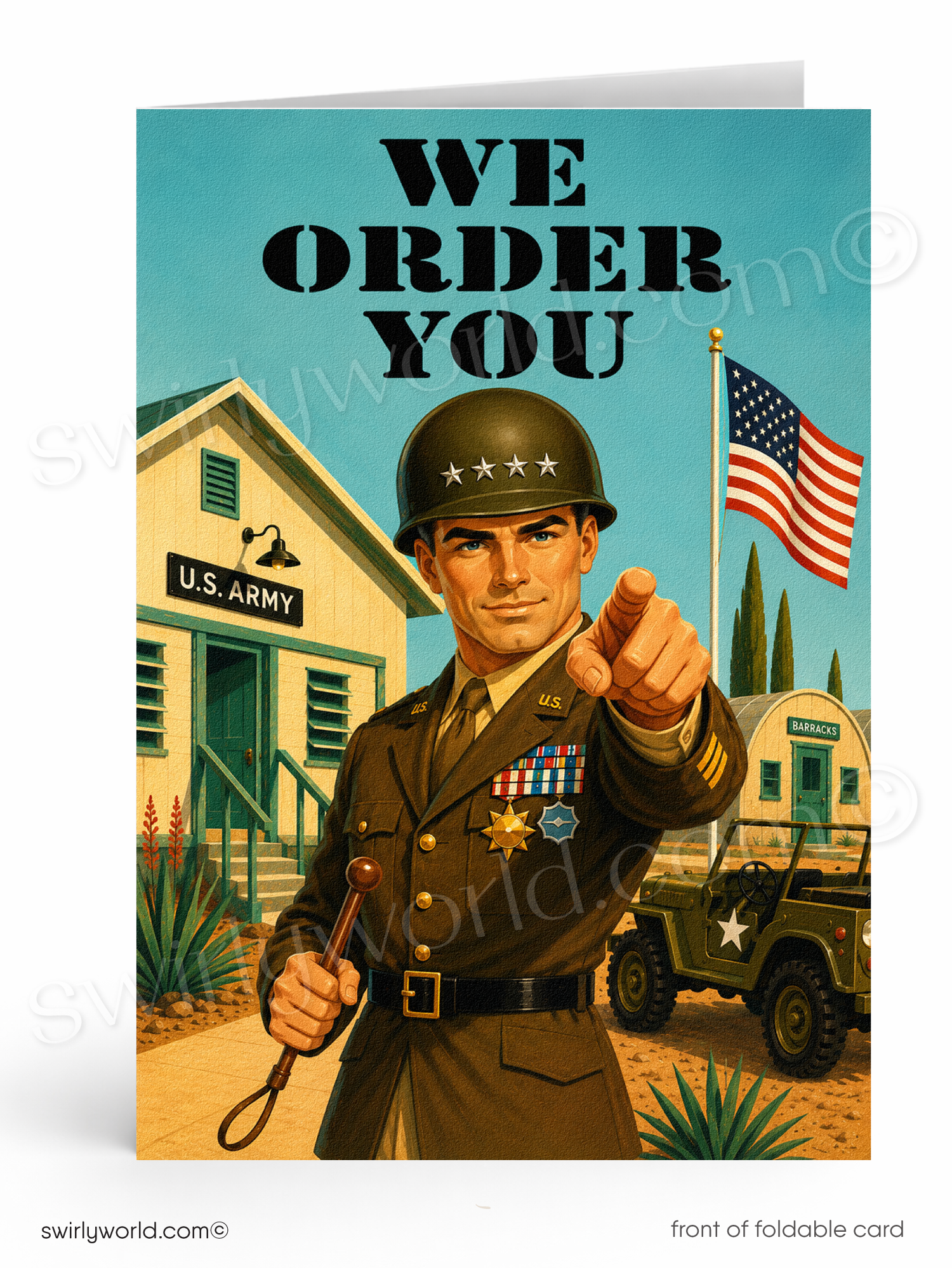 We Order You Military Funny Birthday Card for Customers