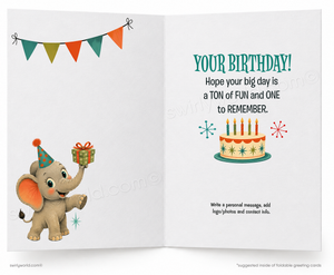 We Would Never Ever Forget Elephant Birthday Card