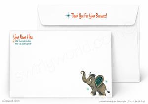 We Would Never Ever Forget Retro Elephant Business Thank You Greeting Card