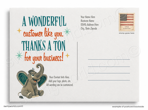 We Would Never Ever Forget Retro Elephant Business Thank You Greeting Card