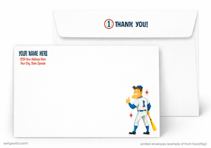 Envelopes with a cartoon character and 'THANK YOU!' text on a white background