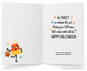 We’re Corny Funny Candy Corn Retro Halloween Card