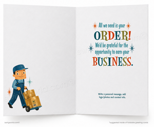We’re Ready to Deliver Funny Business Promotion Greeting Card