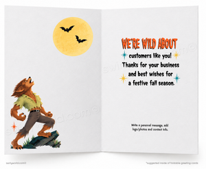 What a Howl Funny Werewolf Retro Halloween Card