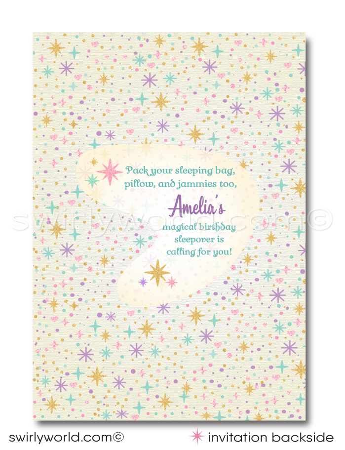 Magical Unicorn Theme Birthday Party Invitation & Thank You Card Set - Customizable Design