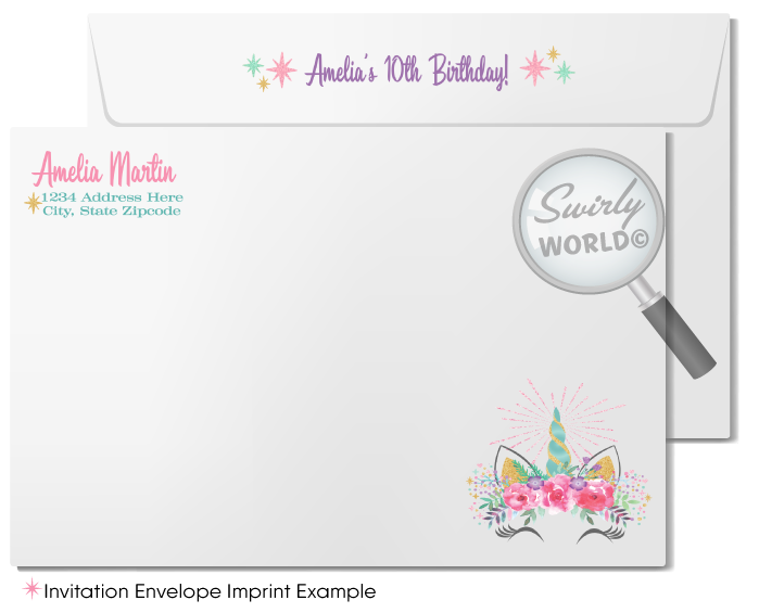 Enchant your guests with our Magical Unicorn Theme Birthday Party Invitation & Thank You Card set! 🌸🦄 Featuring stunning unicorns & vintage watercolor flowers, this customizable set sets the tone for an unforgettable celebration. Perfect for tween girls' slumber parties! 