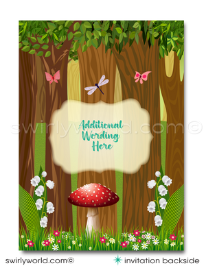 Magical Fairy Pixies Woodland Garden Girl's Birthday Party Invitation Digital Download
