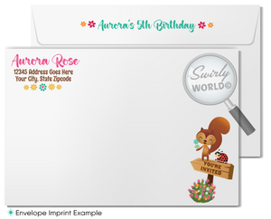 Magical Fairy Pixies Woodland Garden Girl's Birthday Party Invitation Digital Download