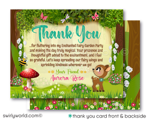 Magical Fairy Pixies Woodland Garden Girl's Birthday Party Invitation Digital Download