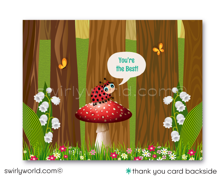 Magical Fairy Pixies Woodland Forest Garden Girl's Birthday Party Printed Invitations