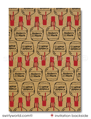 40th 50th 60th Birthday "Makers Mark" Whisky Label Invitation Digital Download