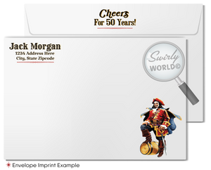 Captain Morgan Rum Bottle Label Design 50th Birthday Invitation Birthday Party Printed Invitations for Guys Men