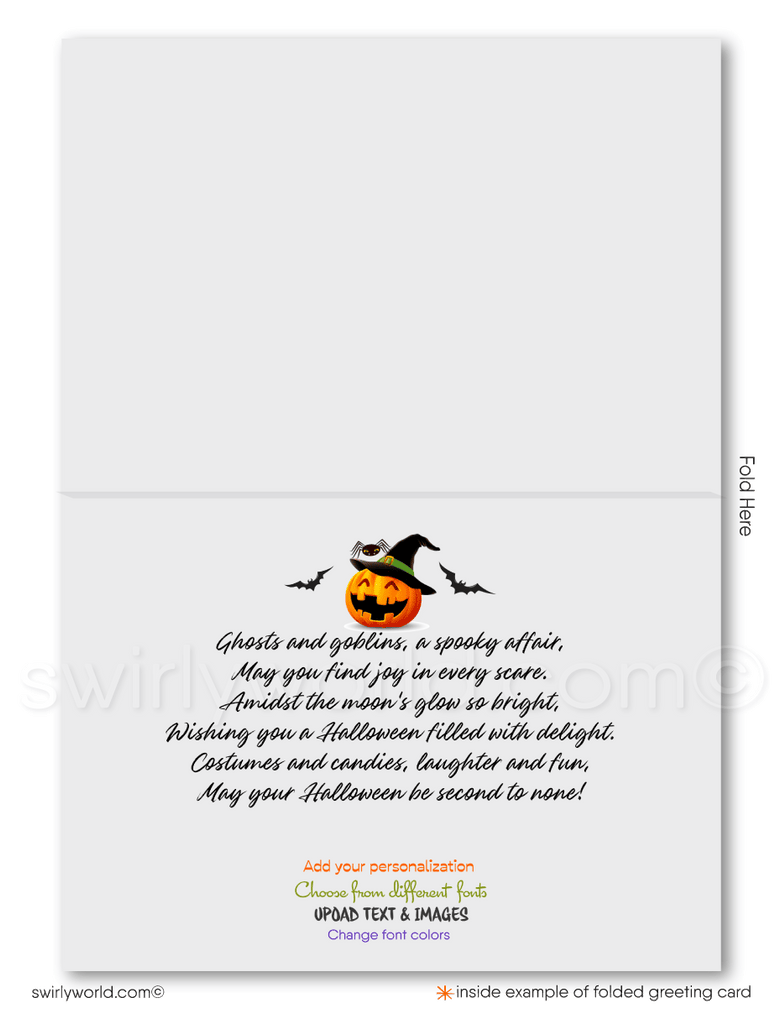 Realtor in Witch Costume Haunted House Client Printed Halloween Cards for Real Estate 