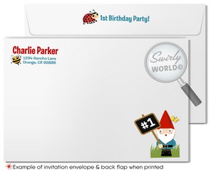 Step into enchantment with our Exclusive Garden Gnome Theme Birthday Invitation Set! 🌿🎉 Perfect for your child's first birthday BBQ, featuring whimsical gnome, mushrooms, and forest backdrop. Digital download includes invites, thank you cards, and envelopes. Easily customizable for a magical celebration! ✨🍄