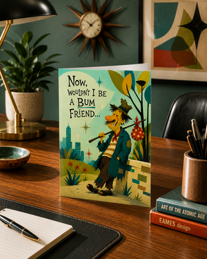 Wouldn’t I Be a Bum Friend Funny Cartoon Birthday Card