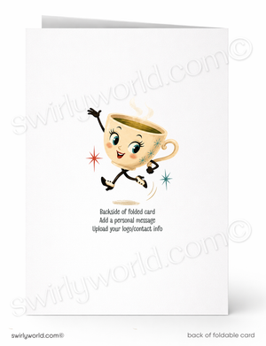 You’re My Cup of Tea Retro Tea Party Business Thank You Flat Panel Greetings