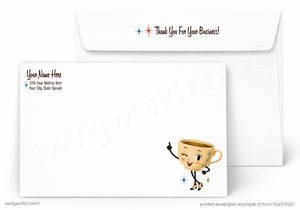 You’re My Cup of Tea Retro Tea Party Business Thank You Flat Panel Greetings