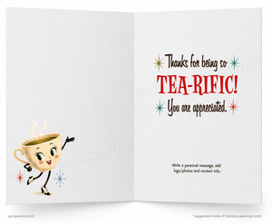 You’re My Cup of Tea Retro Tea Party Business Thank You Flat Panel Greetings