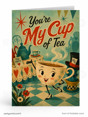 You’re My Cup of Tea Retro Tea Party Business Thank You Flat Panel Greetings
