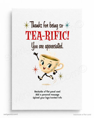 You’re My Cup of Tea Retro Tea Party Business Thank You Flat Panel Greetings