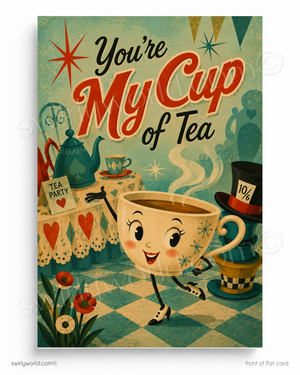You’re My Cup of Tea Retro Tea Party Business Thank You Flat Panel Greetings