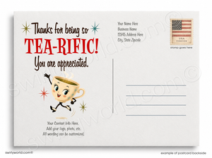 You’re My Cup of Tea Retro Tea Party Business Thank You Flat Panel Greetings