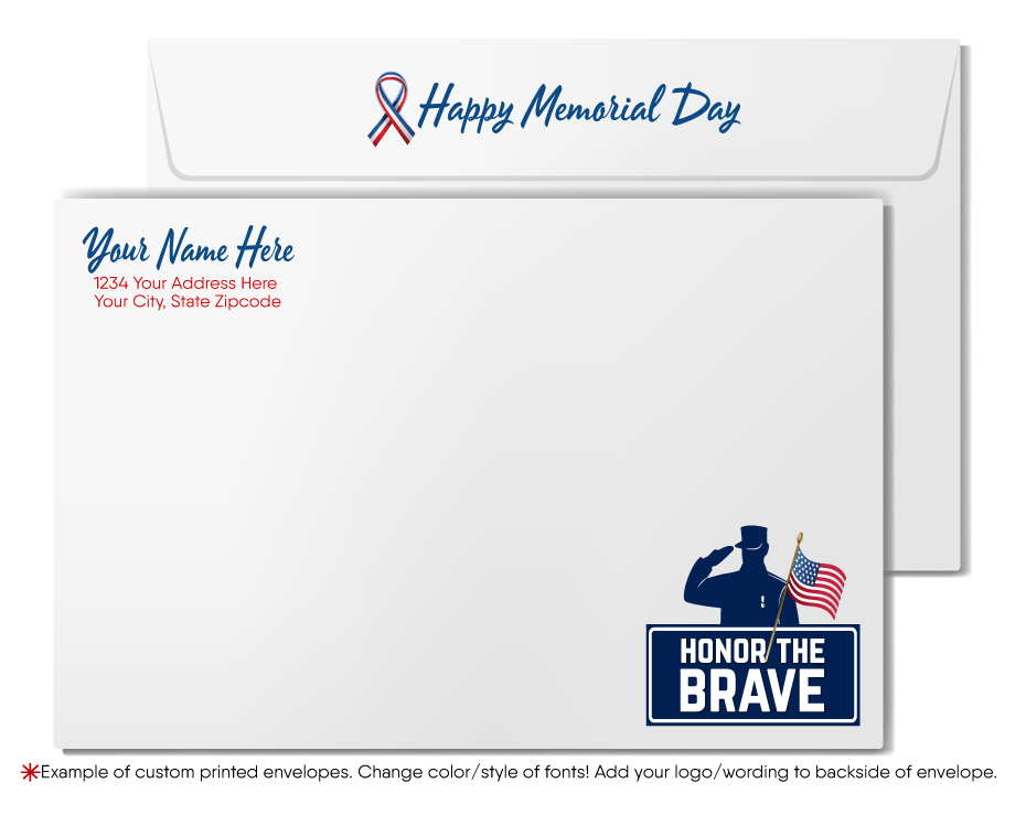 Business Patriotic American Memorial Day Cards for Customers