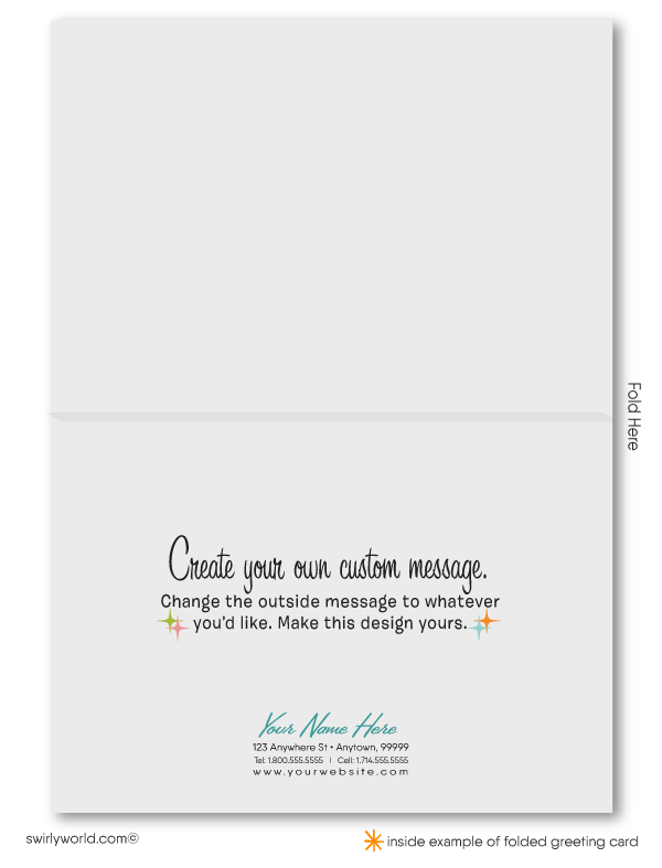 Retro Atomic Mid-Century Modern Design Thank You Note Cards for Realtors, Architects, Designers.