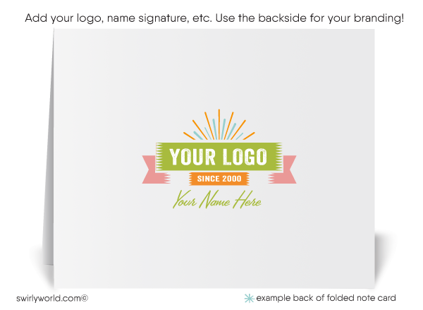 Atomic Retro Modern Pattern Mid-Century Mod Thank You Note Cards