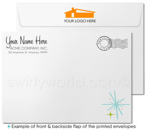 Atomic Retro Modern Pattern Mid-Century Mod Thank You Note Cards