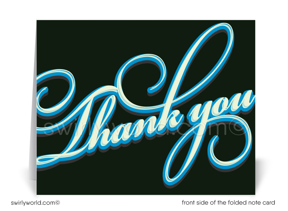 Professional Corporate Blue Thank You Cards for Business