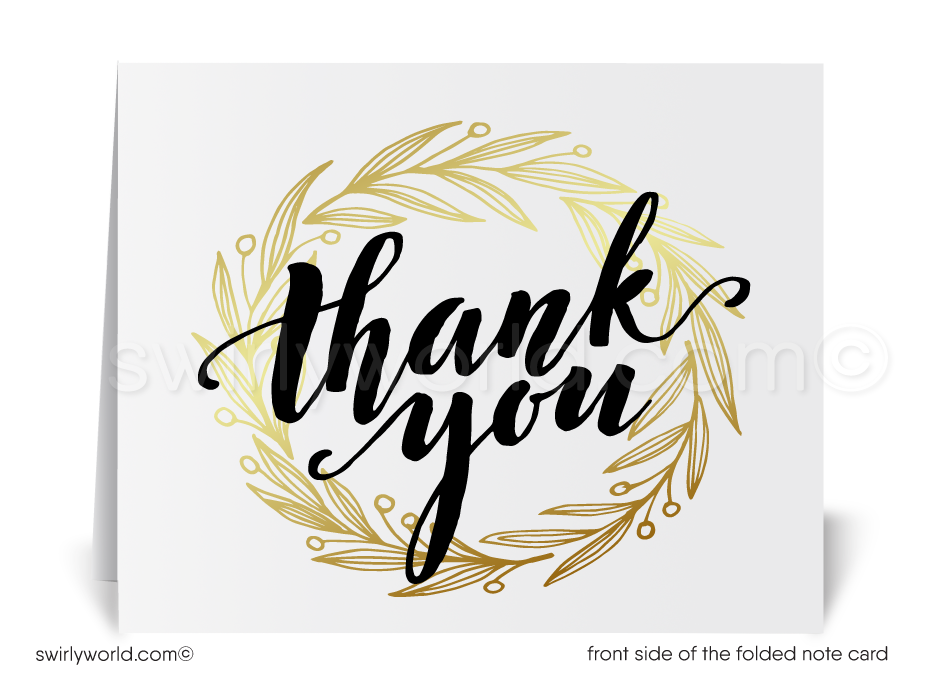 Black and Gold Client Thank You Cards for Business