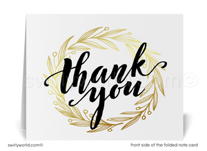 Black and Gold Client Thank You Cards for Business