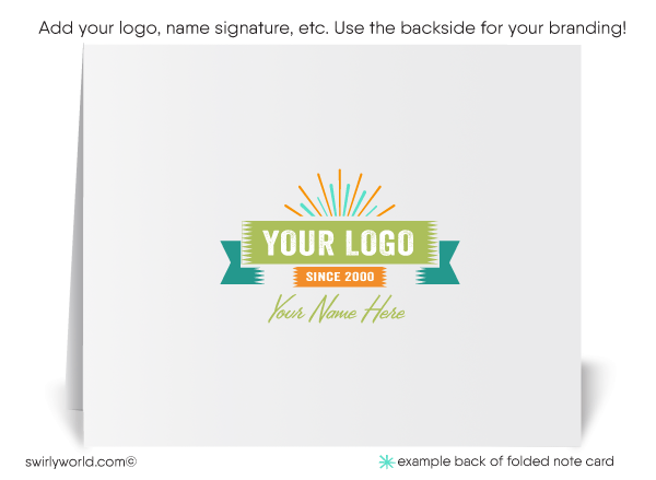 Atomic Retro Modern Tiki Mid-Century Pattern Thank You Note Cards