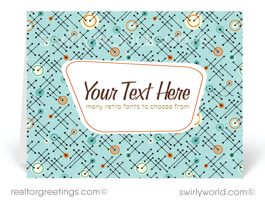 Atomic Retro Mod Mid-Century Modern Pattern Note Cards