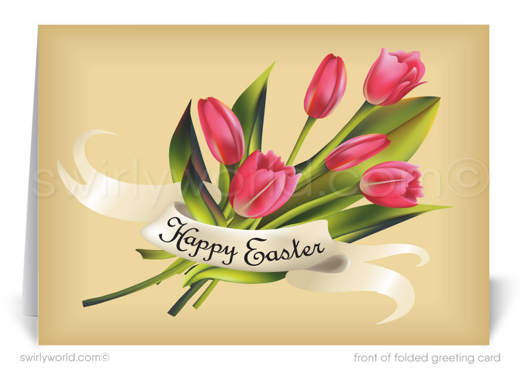 Vintage Tulips Spring Happy Easter Greeting Cards