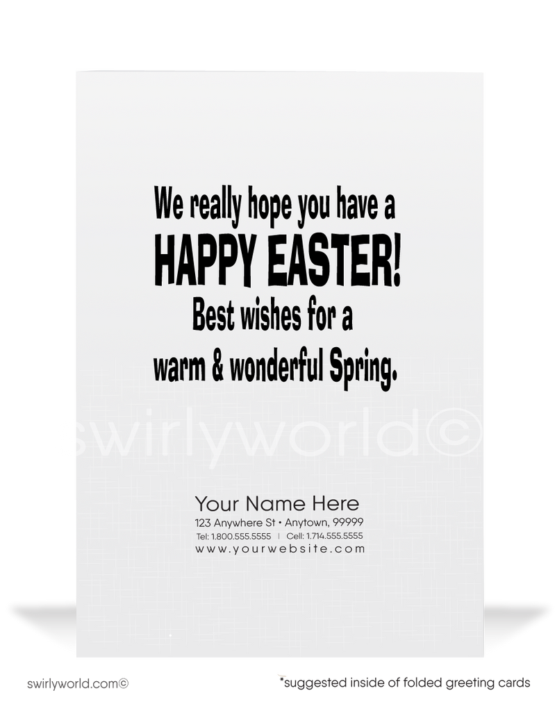 Funny Humorous Business Easter Bunny Card for Customers
