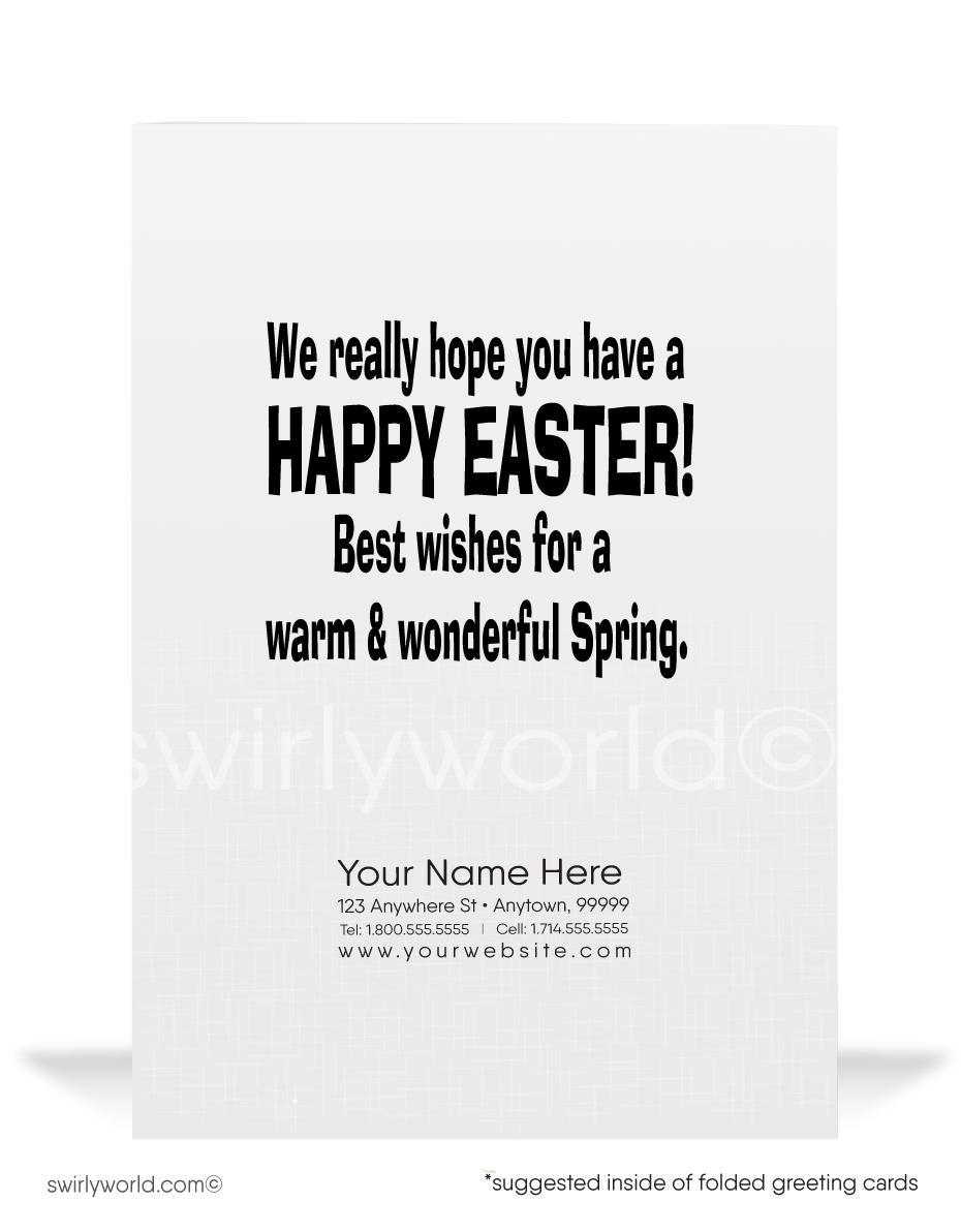 Funny Humorous Business Easter Bunny Card for Customers