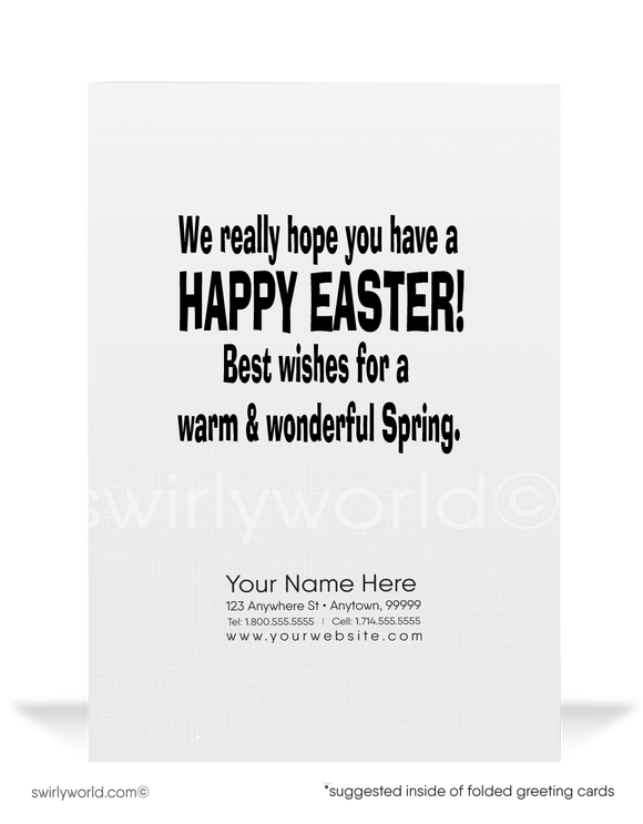 Funny Humorous Business Easter Bunny Card for Customers