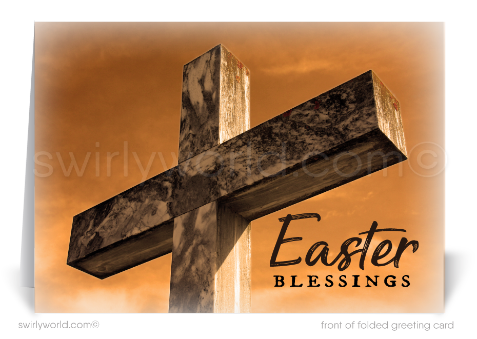 Religious Cross Christian Happy Easter Greeting Cards